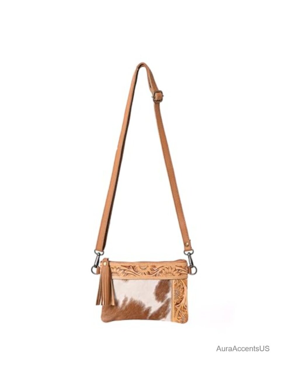 Handmade Cowhide Leather Crossbody Bag Adjustable Strap Women